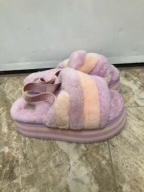 UGG Women's Disco Stripe Slippers Platform Slide Sandals